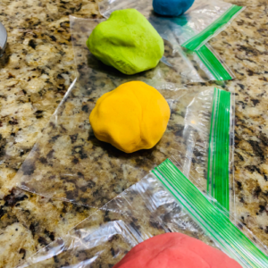 Homemade play dough storage